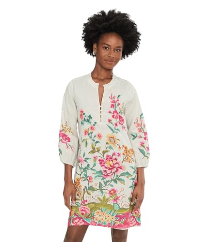 johnny was white embroidered dress Johnny Was Meow Tunic Dress – Boho Chic Summer Dress with Embroidery &  Eyelets — AfterRetail