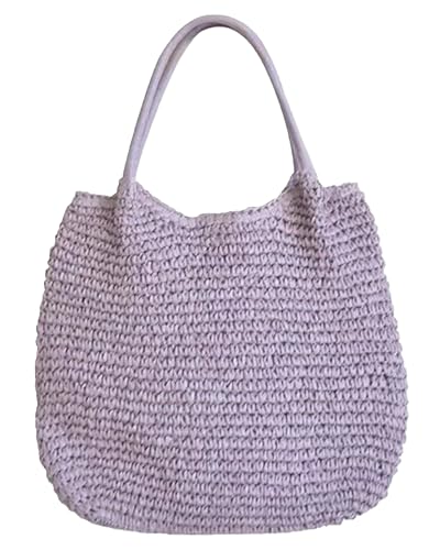 Micmores Bolso de playa de paja para mujer – Elegante bolso de mano para mujer, estilo boho bandolera, bolso grande, bolso de la compra, bolso trenzado, bolsa de mimbre para vacaciones, viajes, playa