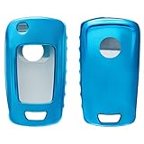 kwmobile Autoschlüssel Hülle kompatibel mit Opel Vauxhall 2-3-Tasten Klappschlüssel Autoschlüssel - TPU Schutzhülle Schlüsselhülle Cover in Hochglanz Blau