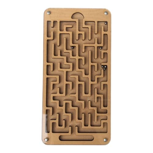 Image of Wooden Labyrinth Ball Maze Game | Phone Shape Maze, 6 Balls | 16 x 8 cm(Small) | Screen-Free Indoor Game | Cognitive & Motor Skill Development | Age 5 Years+