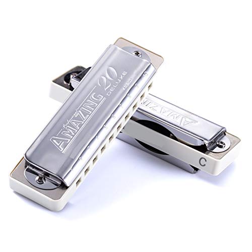 KIRANDIE AM20D Harmonica diatonica 10 Trous Blues Harpe Orgue Orgue Blanche spéciale for débutant (Color : Key of BB) - Les Beatles, Paul McCartney, John Lennon, RIngo Starr, George Harrison KIRANDIE AM20D Harmonica diatonica 10 Trous Blues Harpe Orgue Orgue Blanche spéciale for débutant (Color : Key of BB) – Image 7