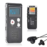 Lychee 8GB LCD Bildschirm Digitales Diktiergerät Aufnahmegerät Sprachaufnahme Audiorekorder Voice Recorder für Studium Konferenzen und Interviews MP3 Player (Schwarz01)