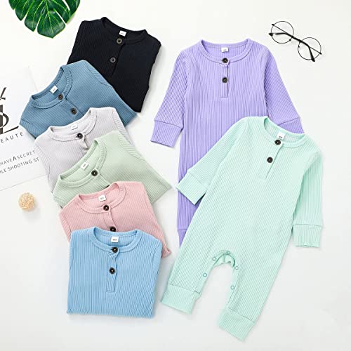 Bafeicao Baby Boy Girl 3 Pack Solid Romper Ribbed Long Sleeve Bodysuit Jumpsuit Infant Knitted Outfits Clothes thumb #6