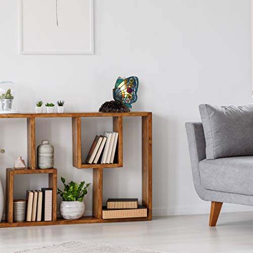 Home Tiffany Style Butterfly Lamp-Stained Glass Table Or Desk Light Led Bulb Included-Vintage Look Colorful Accent Decor By Lavish (Rounded Wings) #TOP6