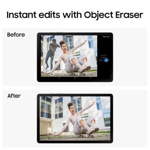 Image of Samsung Galaxy Tab S10 Lite with AI [Smartchoice], S Pen in-Box, 27.7 cm (10.9 Inch) Display, Object Eraser, 90Hz Refresh Rate, IP42 Rating, 6GB RAM, 128GB Storage, Wi-Fi + 5G Tablet, Gray