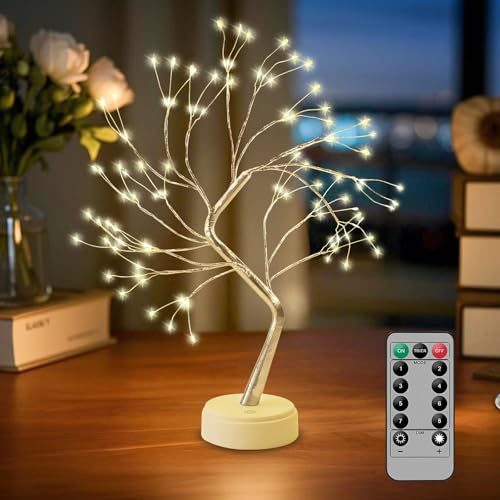vsshe LED Baum Lichter, 108 LED Baum Lambre, USB/Batteriebetrieben, LED Baum Licht Warmweiß Verstellbare Äste deko aesthetic zimmer christmas deko Lichterkette Innen Lampe, Fernbedienung
