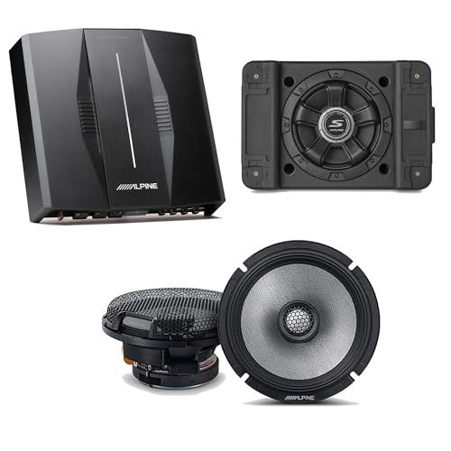 Alpine PXE-C80-88 OPTIM8 8-Channel Hi-Res Digital Sound Processor Amplifier w/SS-SB12 Subwoofer, R2-S65 Bundle