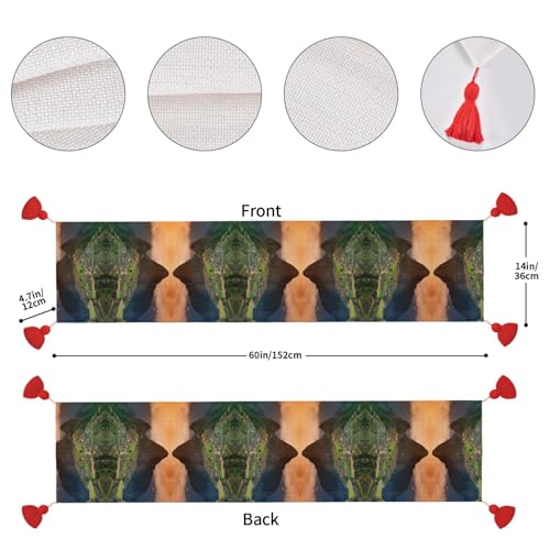 Chemin de table macramé Gunsan tissé main avec pompons élégants - 5