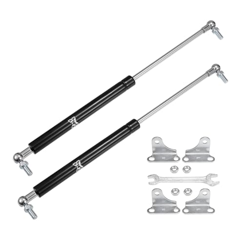 X AUTOHAUX ガススプリング ダンパー 38cm伸長/23cm圧縮 54kg耐荷重 汎用 リフトサポート RV トラック ボート 家具用 L型ブラケット+レンチ付き メタル製 ブラック 2本セット
