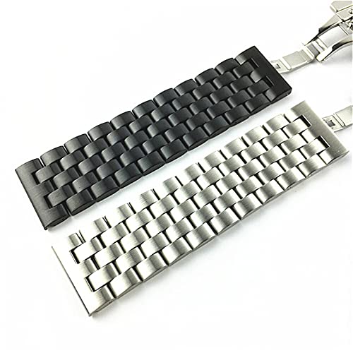 Watch Strap Solid Stainless Steel Flat Interface Watch Band Men's And Women's Metal Matte Butterfly Buckle Wrist Band Bracelet Belt 18mm19mm20mm21mm22mm24mm26mm3