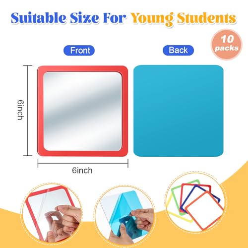 Dandat DANDAT-MIRROR-31483148 10 Pcs Small Mirrors For Kids 6 X 6 Inch Square Shatter Proof Mirror Toddler Mirror Plastic Mirror thumb #1