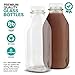 Stock Your Home Liter Glass Milk Bottles (2 Pack) - 32-Oz Milk Jars with Lids - Food Grade Glass Bottles - Dishwasher Safe - Bottles for Milk, Buttermilk, Honey, Maple Syrup, Jam, BBQ Sauce