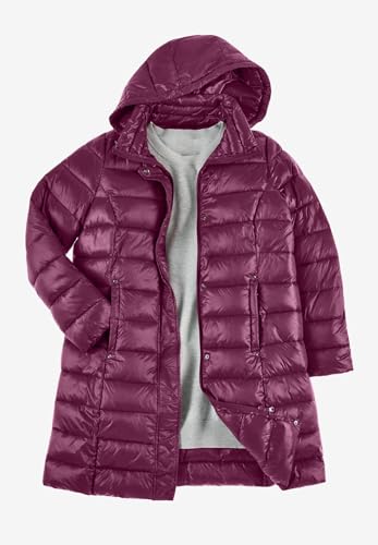 Woman Within Plus Size Long Packable Puffer Jacket4