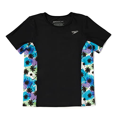 Image of Speedo Girls' Uv Swim Shirt Short Sleeve Printed Rashguard