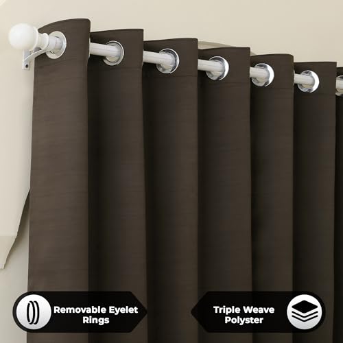 Image of Story@Home Blackout Digital Print Window Curtains 5 Feet Long Set of 2 | Room Darkening Curtain | Thermal Insulated Curtains for Living Room | (118 X 152 Cm, Dark Brown)