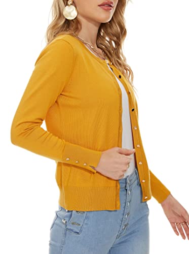 Image of Spicy Sandia Womens Cardigan Sweaters Lightweight Button Up Crewneck Dressy Casual Trendy Spring Sweater Jackets