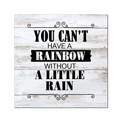Plaque murale en bois citation rainbow. Decoration chaleureuse pour le salon