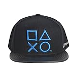 [Concept One] ベースボールキャップ Sony PlayStation Cap, Shapes Logo Snapback Skater Baseball Hat with Flat Brim ブラック One Size