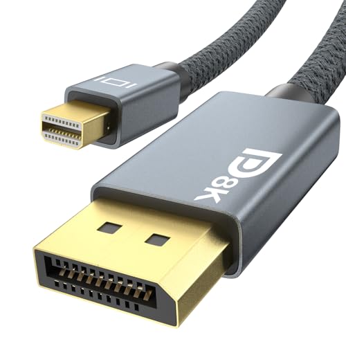HLLYLL 8K Mini DisplayPort auf DisplayPort 1.4 Kabel | 8K@60Hz 4K@144Hz | Thunderbolt 2 auf DP Adapter Kabel Kompatibel mit MacBook, iMac, Mac mini f&uuml;r Monitor/Projektor -1M