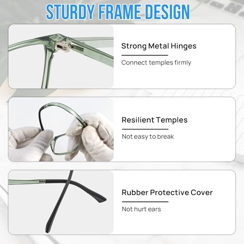 Image of Blue Light Blocking Glasses Men with Polarized Sunglasses Clip for Driving, Computer Glasses Reduce Eyestrain