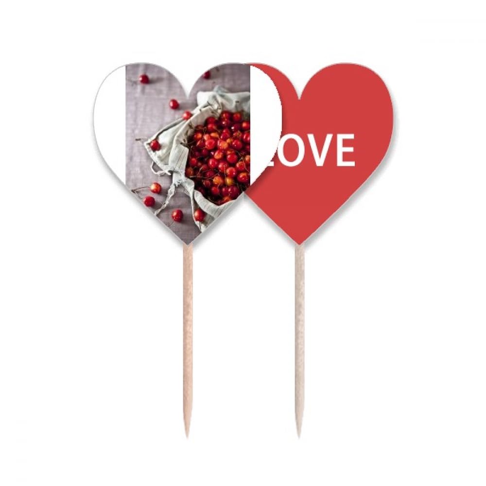 Cure-dents Cerise et drapeau cœur pour vos pique-niques et buffets de mariage