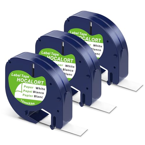 3 Pack Paper Label Refills Replacement for Dymo Letratag Refills 91200/91330 White Paper Tape 1/2 X 13 Compatible with Dymo Label Maker Refills Work for Letra Tag LT100H LT100T QX50