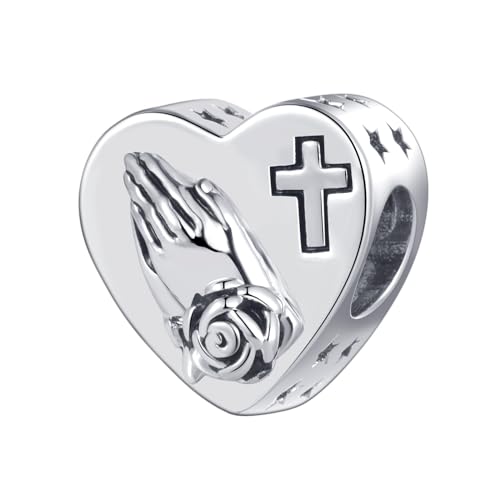 Image of Silver Heart Charm Compatible with Pandora Charm Bracelets and Beads for Women