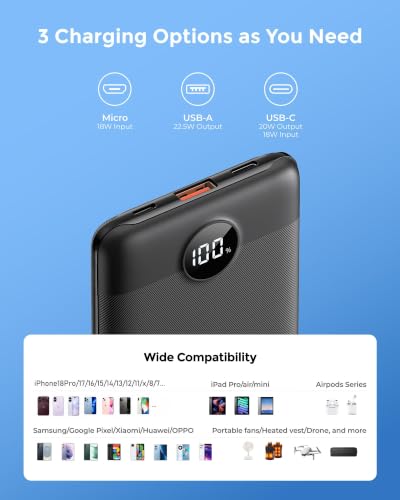 VEEKTOMX 10000mAh 22.5W Fast Charging Mini Power Bank - image 6