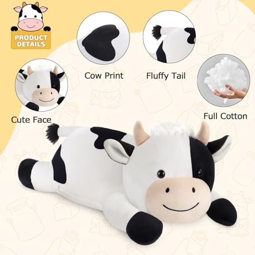 Image of Cow Heating Pad for Period Cramps Menstrual Pain Relief, Portable Electric Heat Pads USB Powered, Cute Stuff Cow Plush Heated Stuffed Animals Gift, Gifts for Women Teen Girls Birthday Christmas Easter