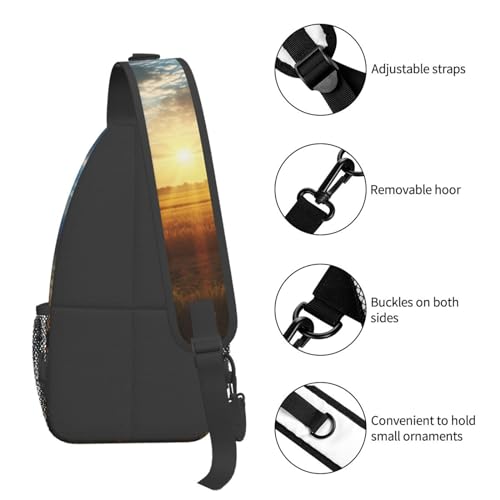 Bolso cruzado deportivo negro para viaje y senderismo miniatura 5