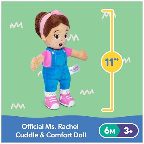 Image of Ms. Rachel Official Cuddle & Comfort Doll, 11 inch Premium Plush Baby Toy, Toddler Toys for Girls & Boys for Ages 6 Months to 3+