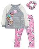 L.O.L. Surprise! Girls Pullover Sweatshirt, Top and Leggings 2 Piece Set, Grey/White/Pink, 6