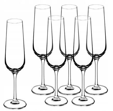 Verres à champagne robustes pour éviter la casse | Lot de 6 pièces 200 ml lave-vaisselle