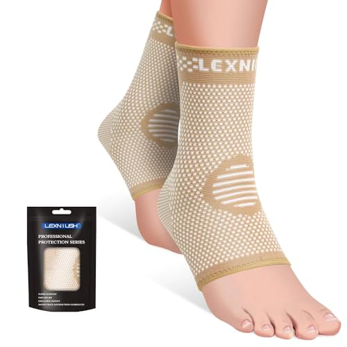 2 Stück Sprunggelenkbandage, Professionelle Knöchelbandage für Damen/Männer Kompressionssocken Fußbandage für Plantarfasziitis, Arthritis, Verstauchte Knöchel, Achillessehne, Gelenkschmerzen, Sport