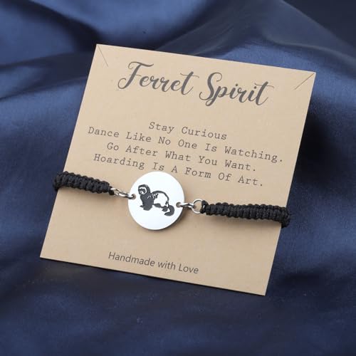 BLEOUK Ferret Gifts - Themed Jewelry Bracelet & Cards for Ferret Lovers & Owners3