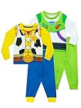 Disney Pyjamas | 2 Pack Buzz Lightyear & Woody Boys Pyjamas | Toy Story Pyjamas for Kids Multicoloured 3-4 Years