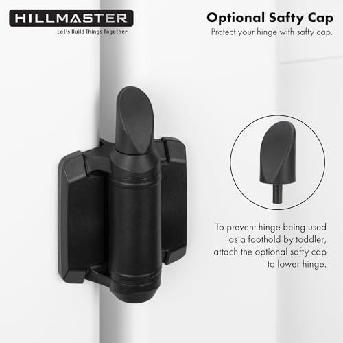 image for HILLMASTER Heavy Duty Self Closing Gate Hinges with Safety Cap,Pool Ga