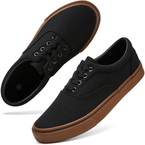 Image of yageyan Men's Low Top Canvas Walking Shoes Lace-up Fashion Sneakers Casual