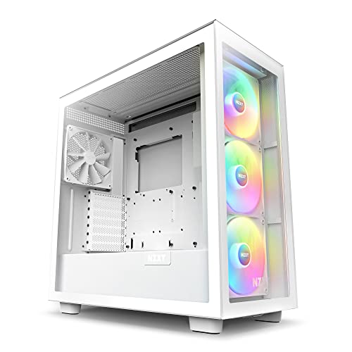 Image of NZXT H7 Elite Mid-Tower Computer Case /Gaming Cabinet - White | Support Mini-ITX, Micro-ATX, ATX | Pre-Installed 4 X 140mm Fans - CM-H71EW-02