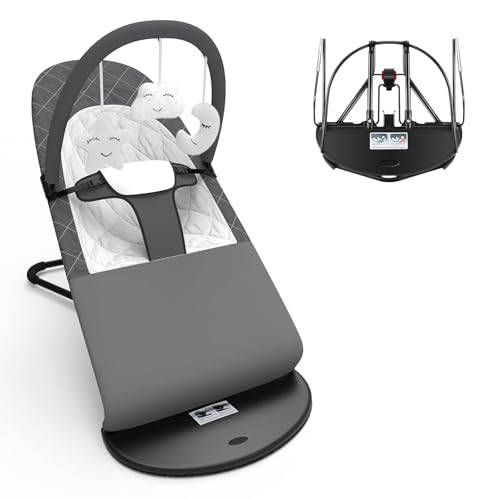 HOUSEHOLD WORLD Portable Baby Bouncer Seat for Babies 0-18 Months, 100% Cotton Fabrics, Adjustable...