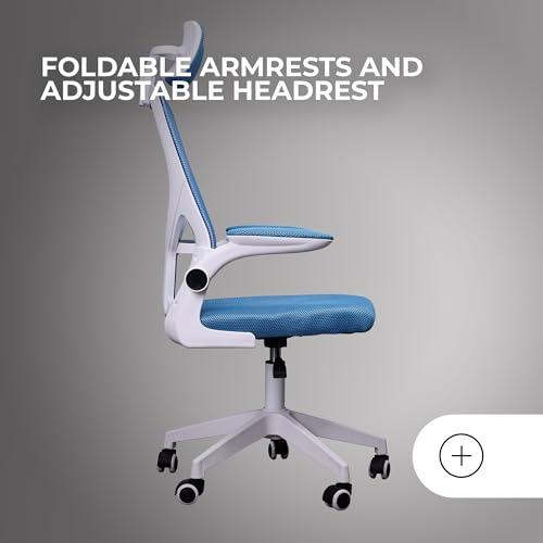 MGC-ERGOPLUS, Sedia Ergonomica Professionale, Supporto Lombare Dinamico Adattabile, Rete Traspirante, Altezza Regolabile 115 e 125cm, Braccioli Pieghevoli, Poggiatesta Regolabile, Blu - Sedia gaming - Immagine 3