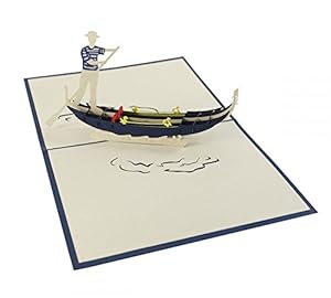 3D KARTE "Venezianische Gondel" I Venedig Pop-Up Karte als Reisegutschein I Klappkarte als Andenken/Souvenir aus Italien