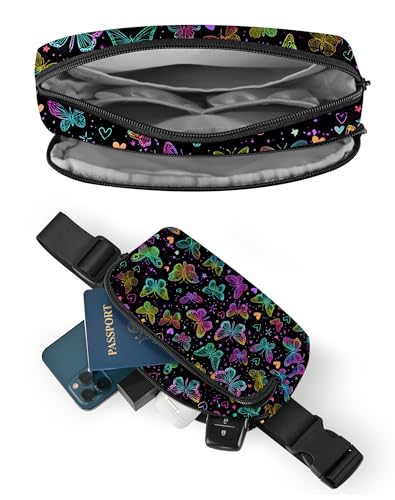 Image of Butterfly Fanny Pack Lightweight Belt Bag Fashion Waist Pouch | Waterproof, crossbody bags for women, sports, running, traveling, hiking