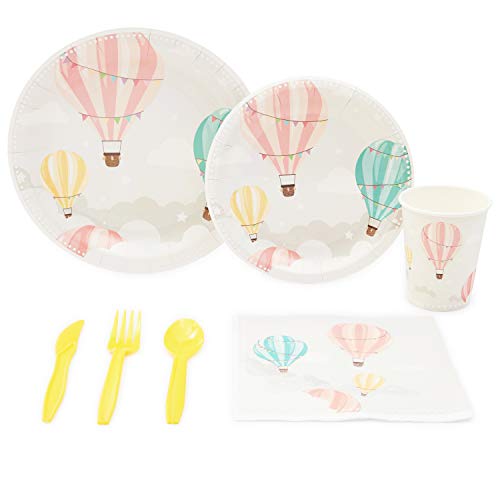 Sparkle and Bash Birthday Party Supplies Set – Hot Air Balloon Design, Pack