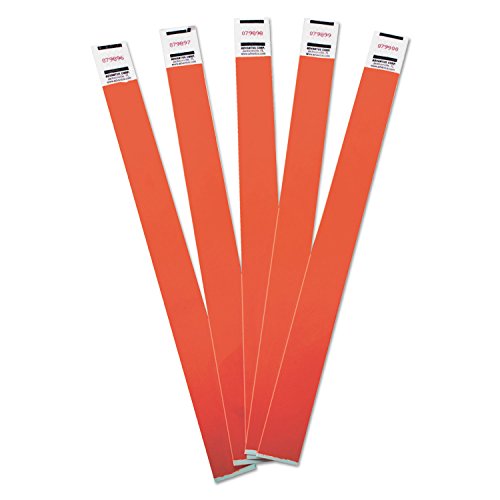 Bracelets de sécurité Tyvek rouge numérotés 100 pièces solution anti fraude accès