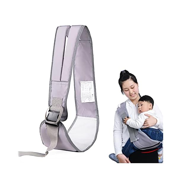 Bymivofun Tragbare Babytrage, Ergonomische, Breitere, Separate, Gepolsterte Schultergurte, Weiche, Atmungsaktive Kindertragetücher für Säuglinge und Kleinkinder bis 55 kg, 5–42 Monate (Grau) – Bild 3