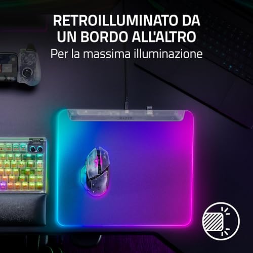 Firefly V2 Pro Phantom White - Tappetino per mouse da gioco completamente illuminato Chroma RGB - Superficie micro-testurizzata - Base antiscivolo - Hub USB - 360x278mm | Edizione Phantom White - Mousepad - Immagine 1
