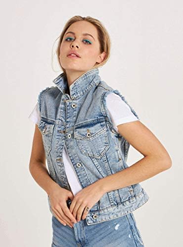 TERRANOVA Giubbino di Jeans Smanicato Donna : Amazon.it: Abbigliamento