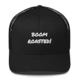 Boom Roasted hat Michael Scott The Office Funny Quotes Embroidered Trucker Cap Black