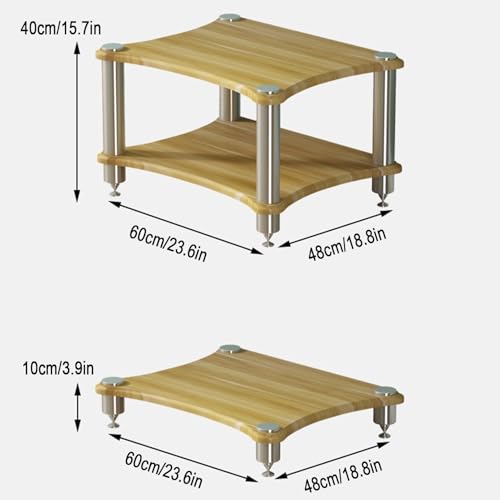 Rack audio blanc avec armoire rangement multimédia et pieds absorbant les chocs